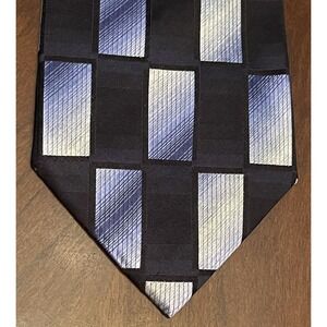 Luciano Versi Blue Black Hand Made 100% Silk Men’s Neck Tie Made In China